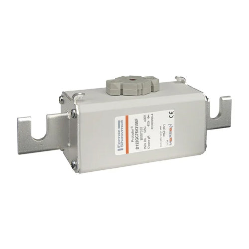 Mersen D122GC75V315EF, Square Body High-Speed Fuse, Fast Acting, Size 122 gR, 750VDC, 315A, With Striker Open Slot Blades