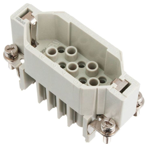 Techspan D15PC, D Series Multipole Connector, Crimp Contact Termination, Male Insert, 15 Poles+Ground, 10A/600V, D Size Enclosure, Straight Mounting