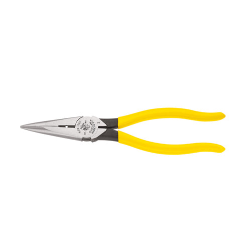 Klein Tools D203-8N, Pliers, Needle Nose Side Cutters with Stripping, 8-Inch
