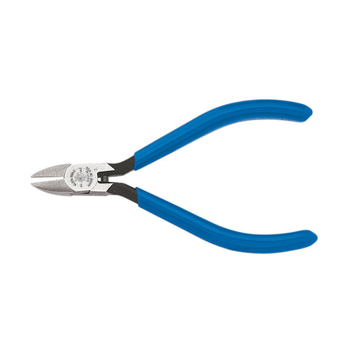 Klein Tools D257-4, Diagonal Cutting Pliers, Electronics, Tapered Nose, Narrow Jaw, 4-Inch