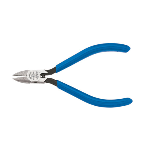 Klein Tools D257-4C, Diagonal Cutting Pliers, Electronics, Tapered Nose, Spring, 4-Inch