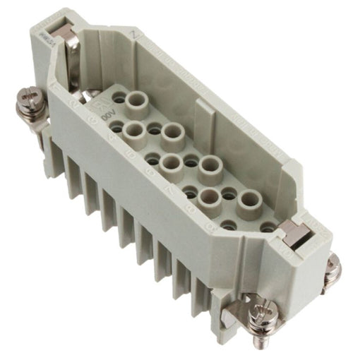 Techspan D25PC, D Series Multipole Connector, Crimp Contact Termination, Male Insert, 25 Poles+Ground, 10A/600V, F Size Enclosure, Straight Mounting
