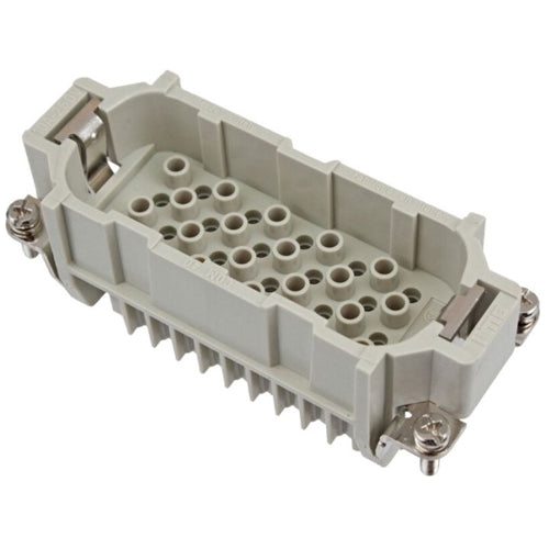 Techspan D40PC, D Series Multipole Connector, Crimp Contact Termination, Male Insert, 40 Poles+Ground, 10A/600V, H Size Enclosure, Straight Mounting