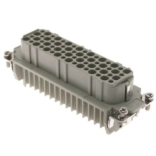 Techspan D64RC, D Series Multipole Connector, Crimp Contact Termination, Female Insert, 64 Poles+Ground, 10A/600V, J Size Enclosure, Straight Mounting