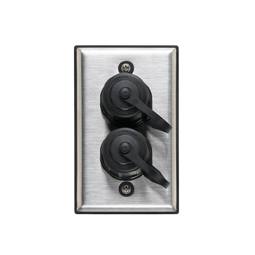 Leviton D670K-1S2, Duraport Industrial Outlet Kit, Single Gang, 2-Port, Stainless Steel
