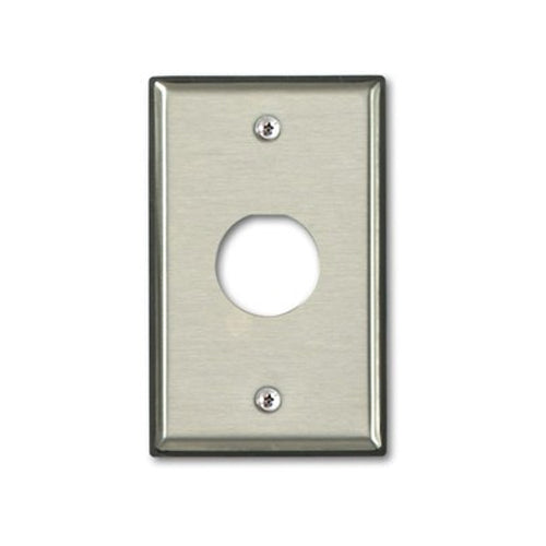 Leviton D6710-1S1, Duraport Industrial Wallplate, Stainless Steel, 1-Port, Single-Gang