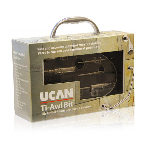 UCAN DCC KIT, Ti-Awl ® Tile Bit, Kit Includes Aluminum case, Six Popular Sizes Of Tile Drill, Non-Slip Guide