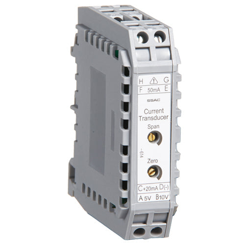 Littelfuse DCSA50, DCSA Series, Current Transducer 0 ~ 50mA Input 4 ~ 20mA, 1 ~ 10VDC Output 10 ~ 30VDC DIN Rail