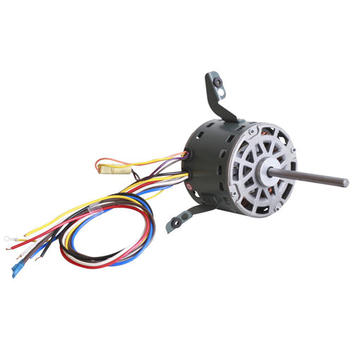 Rotom DD-036, 5.5'' Flex Mount Direct Drive Motors, PSC Type, Ball Bearing, 1/2 HP, 115 Volts, 7.6 Amps, 10MFD Capacitor, 4/1075 Spd/RPM, Reversible Rotation, 1/2''×6'' Shaft