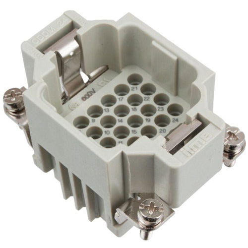 Techspan DD42PC, DD Series Multipole Connector, Crimp Contact Termination, Male Insert, 42 Poles+Ground, 10A/600V, E Size Enclosure, Straight Mounting