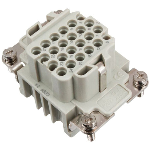 Techspan DD42RC, DD Series Multipole Connector, Crimp Contact Termination, Female Insert, 42 Poles+Ground, 10A/600V, E Size Enclosure, Straight Mounting