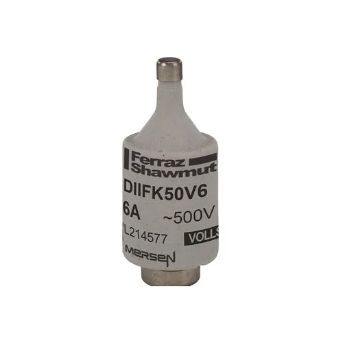 Mersen DIIFK50V6, DIN D Fuse-link gG/Flink, Size DII, 500VAC/DC, 6A, Green