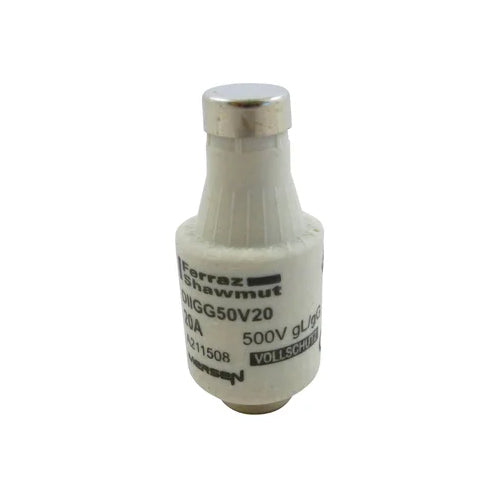 Mersen DIIGG50V20, DIN D Fuse-link gG, Size DII, 500VAC/DC, 20A, Blue