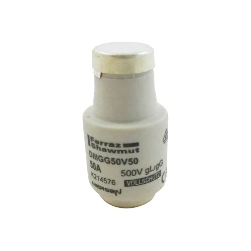 Mersen DIIIGG50V50, DIN D Fuse-link gG, Size DIII, 500VAC/DC, 50A, White