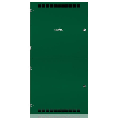 Leviton DINRK-A06, DIN Rail Rack Mount Enclosure, Large, 25x48 in with (5) 19.5 rails, Green