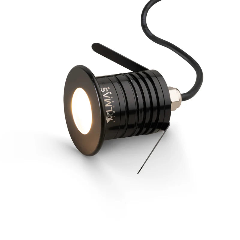 Almas Lighting DK-MB3W-501-3000K, ALMAS Barite D1 Deck Light, 3W, 280 Lumens, 3000K Warm White, 30° Beam Angle, Metal Black