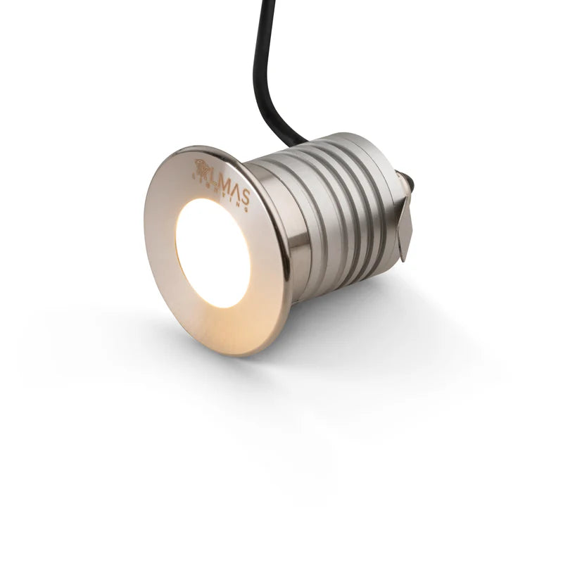 Almas Lighting DK-SS3W-501-3000K, ALMAS Barite D1 Deck Light, 3W, 280 Lumens, 3000K Warm White, 30° Beam Angle, Stainless Steel