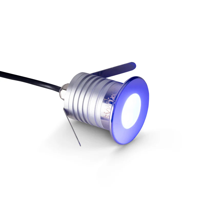 Almas Lighting DK-SS3W-501-BLU, ALMAS Barite D1 Deck Light, 3W, 280 Lumens, Blue, 30° Beam Angle, Stainless Steel