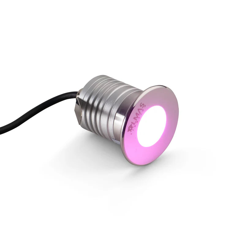 Almas Lighting DK-SS3W-501-MAG, ALMAS Barite D1 Deck Light, 3W, 280 Lumens, Magenta, 30° Beam Angle, Stainless Steel