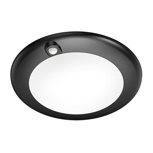 Lotus DL205S-6-15W-5CCT-R90-0082-BK, 6" PIR Round Disk Downlight 15W, 120VAC, 5CCT, 1110-1270 Lumens, Black Trim, CRI 90+