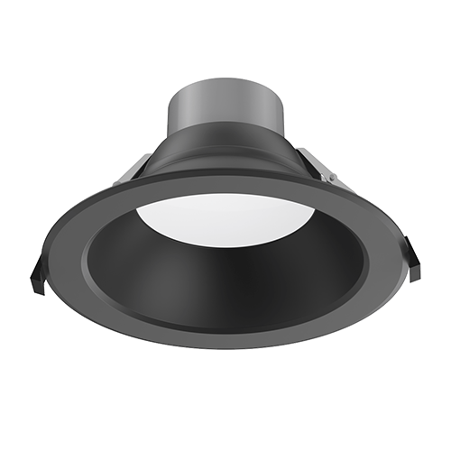 Lotus DL254-8-35W-M-A5C5-HO-BK, 8" LED Black Round Commercial 5 CCT & 5 Wattage Selectable, 16-35W, 120-347VAC, 5CCT, 1760-4010 Lumens, 0-10V Dimming