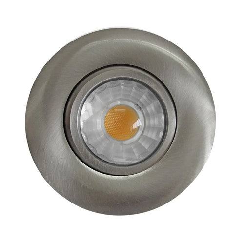 Etlin-Daniels DLSGR3-813WD-BN, 3'' Round Integrated LED Slim Gimbal Recessed Downlight, Triac Warm Dimmable, 120V, 8W, 600LM, 3000K Soft White, Brushed Nickel
