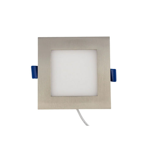 Etlin-Daniels DLSWS6-1213D-BN-FF, 6'' Square Integrated LED Ultra Thin Canless Recessed Downlight with Junction Box, Triac Dimmable, 12W, 120V, 3000K Soft White, 700LM, Brushed Nickel
