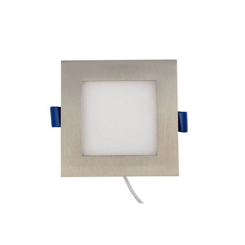 Etlin-Daniels DLSWS6-1214D-BN-FF, 6'' Square Integrated LED Ultra Thin Canless Recessed Downlight with Junction Box, Triac Dimmable, 12W, 120V, 4000K Cool White, 700LM, Brushed Nickel