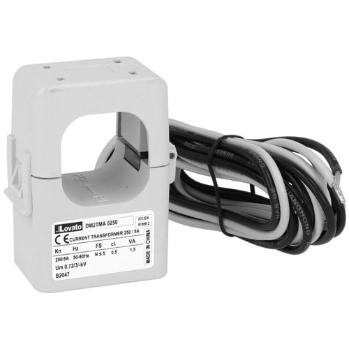 Lovato DM2TMA0300, Current Transformer, Compact Prewired Split-Core, 36x36mm Hole, Cable Length 2m, Primary Current 300A
