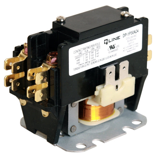 Rotom DP-1P40A240, Definite Purpose Magnetic Contactor, 1.5 Poles (1 Pole with Shunt), 40 Amps, 208/240V Coil Voltage, Box Lug Termination