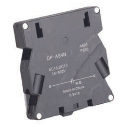 Alltemp DP-AS4N, Auxiliary Switch for 10A Contactors, 3 Pole 20-60 Amp & 4 Pole 30-60 Amp, 600V Rating, SPST, N.O., Screw Connection