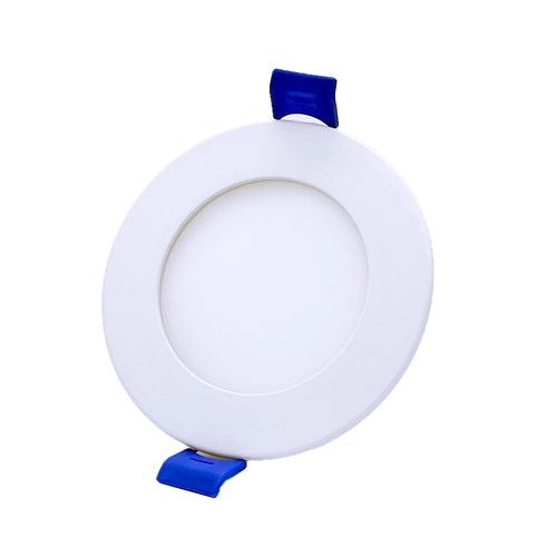 DawnRay DR30RF-WH, 3.5 Inch 5CCT LED Round Ultra Slim Recessed Downlight, 100-125VAC, 7W, 520 Lumens, 110° Beam Angle, White Finish, Dimmable