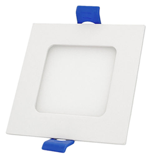 DawnRay DR60SF-WH, 6 Inch 5CCT LED Square Ultra Slim Recessed Downlight, 100-125VAC, 15W, 1250 Lumens, 110° Beam Angle, White Finish, Dimmable