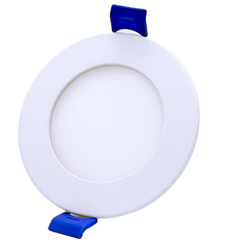 DawnRay DR80RF-WH, 8 Inch 5CCT LED Round Ultra Slim Recessed Downlight, 100-125VAC, 24W, 2050 Lumens, 110° Beam Angle, White Finish, Dimmable