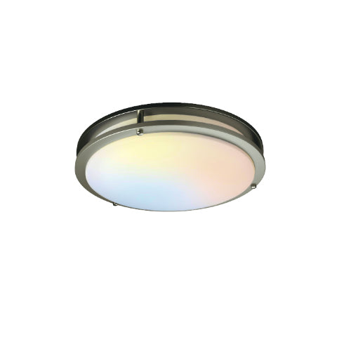 DawnRay DR12FL-SMT, 12" Double Ring Ultra Slim LED Flush Mount with RGB, 120VAC, 1200 Lumens, 2700K-6500K, 15W, Dimmable