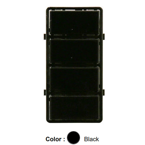 Leviton DS4KT-1PE, Snap-on 4-Button Color Change Kit for Decora Smart Scene Controller Switch, Black