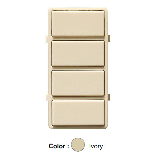 Leviton DS4KT-1PI, Snap-on 4-Button Color Change Kit for Decora Smart Scene Controller Switch, Ivory