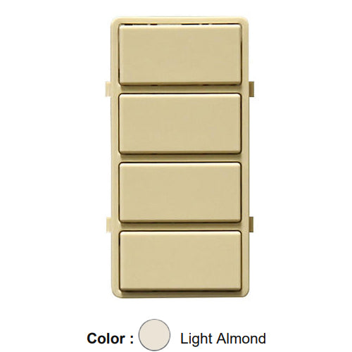 Leviton DS4KT-1PT, Snap-on 4-Button Color Change Kit for Decora Smart Scene Controller Switch, Light Almond