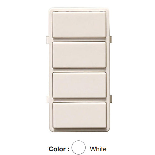 Leviton DS4KT-1PW, Snap-on 4-Button Color Change Kit for Decora Smart Scene Controller Switch, White