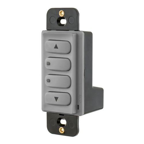 Hubbell DSC010GY, Low Voltage Combination Switch with 0-10V Dimming, 1 Latching and 1 Momentary, 4 Buttons, 24V DC, Gray