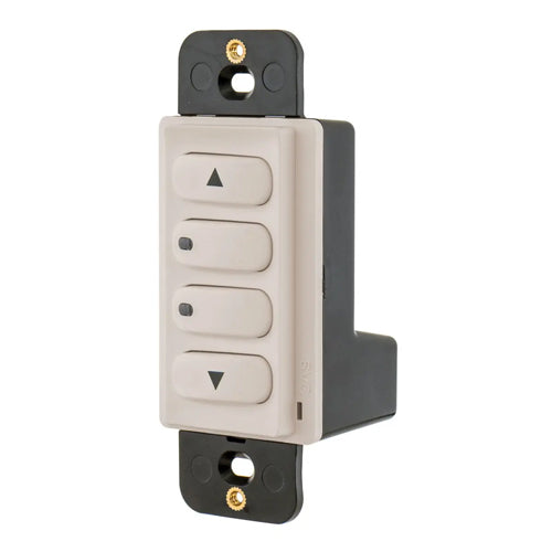 Hubbell DSC010LA, Low Voltage Combination Switch with 0-10V Dimming, 1 Latching and 1 Momentary, 4 Buttons, 24V DC, Light Almond