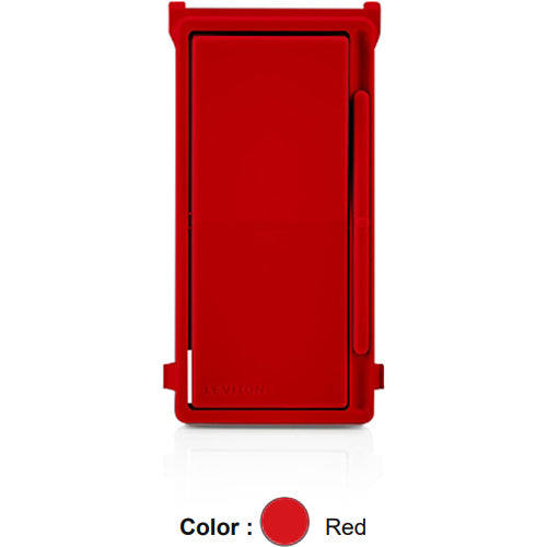 Leviton DSKIT-NR, Color Change Kit for Decora Slide Dimmer and Fan Speed Control, No LED Locator Light, Red