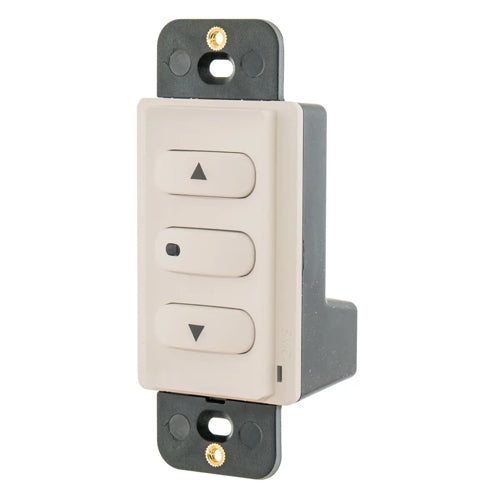 Hubbell DSM010LA, Low Voltage Switch with 0-10V Dimming, Momentary Contact, 3 Buttons, 24V DC, Light Almond