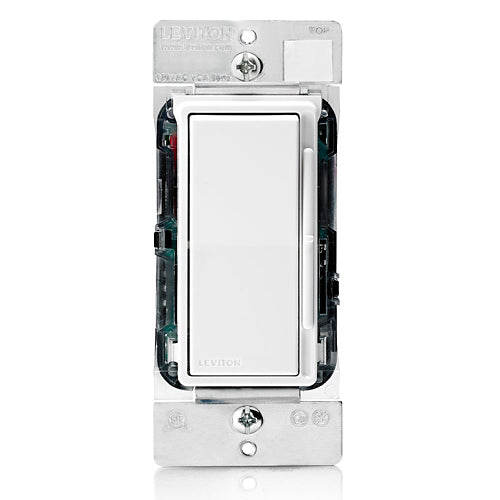 Leviton DSH06-70Z, Decora Slide Fluorescent Dimmer for Hi-Lume or Eco-10 Type Ballasts, 6A, 277VAC, 60Hz, Single Pole or 3-Way, Neutral Required, White