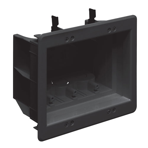 Arlington DVFR3BLGC, Recessed Indoor Inbox For New and Retrofit Construction, With Grounding Clip, 3-Gang, Black