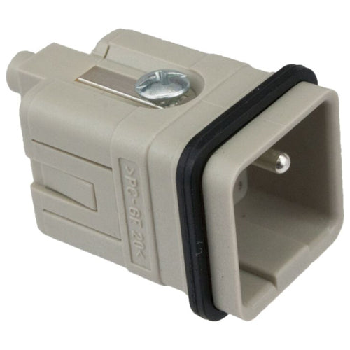 Techspan E05PC, E Series Multipole Connector, Crimp Contact Termination, Male Insert, 5 Poles+Ground, 16A/600V, A Size Enclosure, Straight Mounting