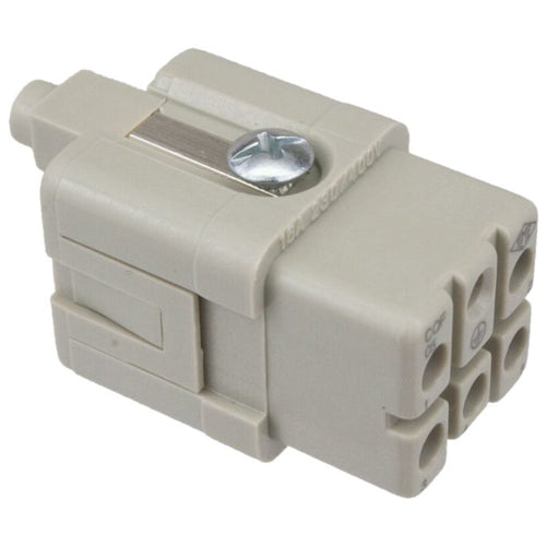 Techspan E05RC, E Series Multipole Connector, Crimp Contact Termination, Female Insert, 5 Poles+Ground, 16A/600V, A Size Enclosure, Straight Mounting