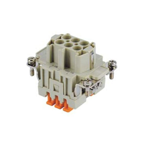 Techspan E06RP, E Series Multipole Connector, SQUICH® Spring Termination without Tools, Female Insert, 6 Poles+Ground, 16A/600V, C Size Enclosure, Straight Mounting