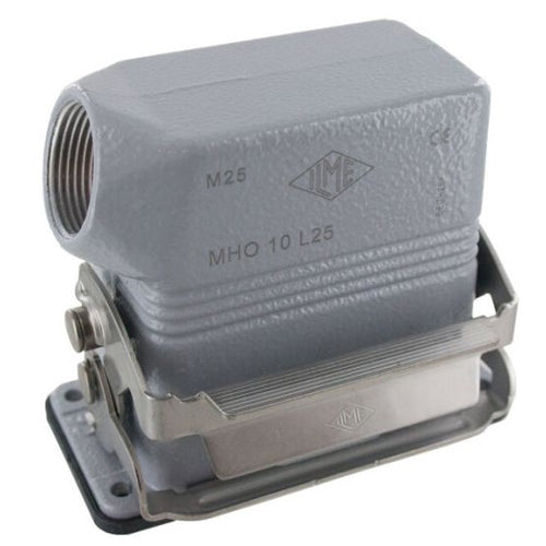 Techspan E10SEPM25S, E Series Multipole Connectors Complete Kit, 10 Poles+Ground, 16A/600V, Screw Termination, 1 Lever Locking, V-Type Closing, Panel Mounting, Side Entry, M25 Port Thread, Metal