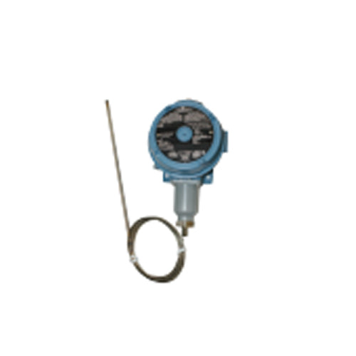 OUELLET E121-13273, Explosion -Proof NEMA 4X 7, 9 and IP66 Epoxy Painted Die Cast Aluminum Line Sensing Thermostat Temperature Control 120-480V, 22A, SPDT c/w 10 ft. (3 m) Stainless Steel Capillary